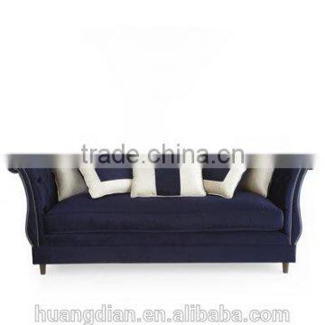 Cheap price baroque style dark purple color 3 seater wooden chesterfield sofa for living room used