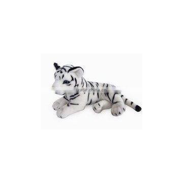 factory wholesale realistic side-lying white tiger plush toys stuffed plush jungle animal toy super soft plush white tiger