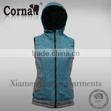 High quality fleece vast with hat mens casual waistcoat