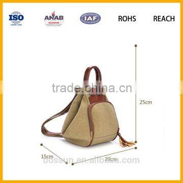 Canvas with PU handle backpack