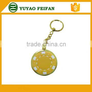 electroplate process sliver metal poker chip style keyring