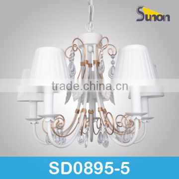 SD0895-5 White Decortive Chandelier/5 Light Wrought Iron Chandelier/Villa Chandelier