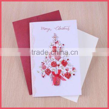 Elegant Christmas tree printed greeting card wholesale