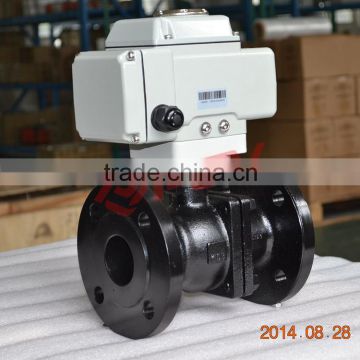 mold steel WCB flange ball valve with electric actuator