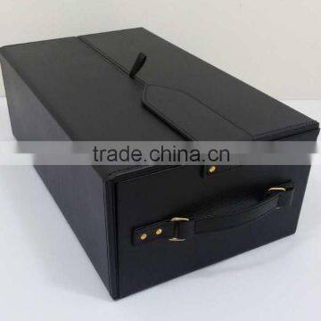 Chinese factories wholesale custom high-grade PU leather 2 bottles of red wine box, fashion beautiful gift box