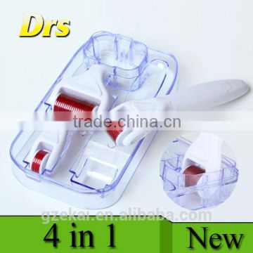 DRS 4 in 1 Derma Roller with 3 Separate New Roller Heads Microneedle Therapy System Skin Care Dermaroller 4 in 1