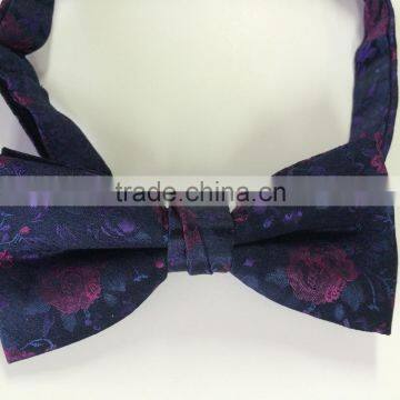 100% silk bow tie with flower design