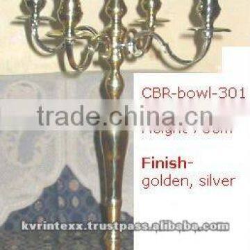 5 light Brass Candelabra for wedding decoration with Gold Finish