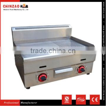 Professional Kitchen Equipment Convenience to Use Stainless Steel Gas Griddle Commercial Frytop