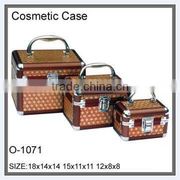 printed fabric aluminum cosmetic case