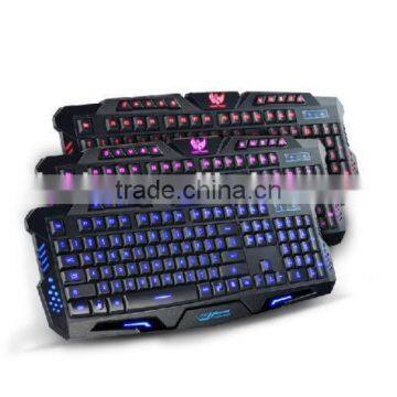 M200 Three Color Backlight Multimedia Ergonomic Gaming Keyboard Blue/Red/Purple