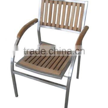 outdoor garden stainless steel teak chair