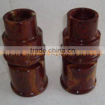 NATURAL COLOR ONYX CANDLE HOLDERS STANDS photo-5