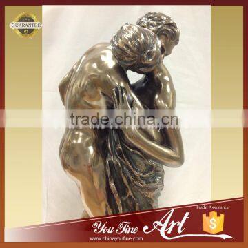 Naked Man Woman Kiss Bronze Sculpture photo-6