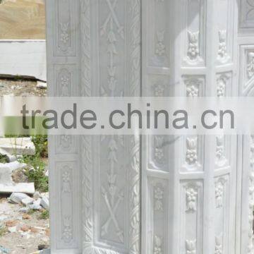 Classical Indoor Decorative White Marble Fireplace Mantel photo-4