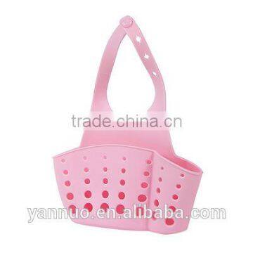 Adjustable Button Type Sink Storage Basket, Food Hanging Baskets Plastic Kitchen photo-4