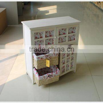 Antique High Quality Handmade Decorative White Wooden Cabinet With Drawer photo-3