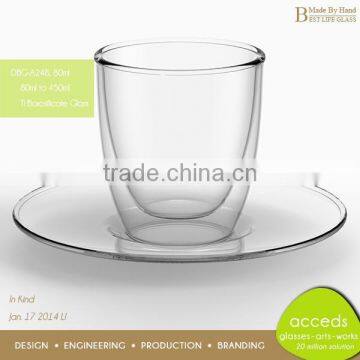 Custom Unbreakable Borosilicate Clear Double Wall Glass Tea Cup photo-5