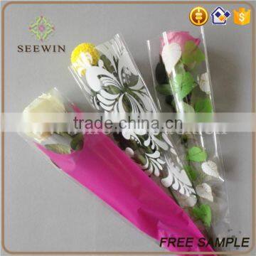 clear opp transparent single rose flower sleeve