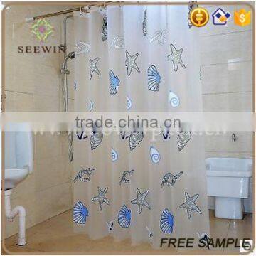 inspissate PEVA waterproof polyester shower curtain