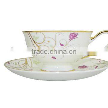 200ML New 200ml Flower Pattern Coffee Mug with Saucer Set