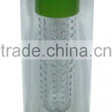 750ml fruit infuser plastic water bottle/BPA free plastic drink bottle with filter