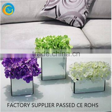 Square glass vases cheap candle holders glass for homedecoration