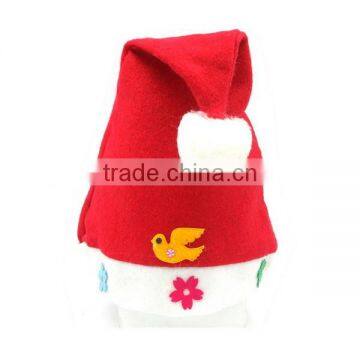 China no Sew Applique Deer Pigeon Squirrel Polyester Xmas Cap Fabric Christmas Hat Ideas With Pompon for Holiday Gifts photo-2