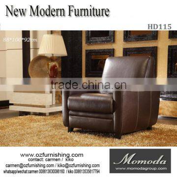 HD115 High-end design living room furniture sofa set leather single arm chair