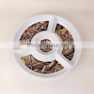 Fashion Design Holiday Seabeach Print Plastic Dip, Round Party Divided Plastic Plates photo-2