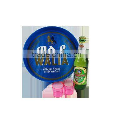 Plastic Anti-slip Serving Tray Round Bar Beer Tray Dia.32cm photo-3