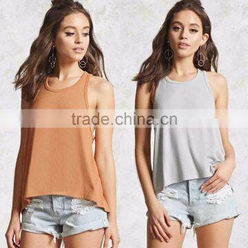 Tank Tops in Bulk Ribbed Trapeze-Hem Tank Tops Wholesale Custom Made in China Clothing Manufacturer