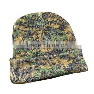 China wholesale acrylic custom cuff pritted knit cap