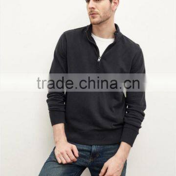 Custom Autumn 100% cotton kint pullover casual jumper half zip up hoodies men