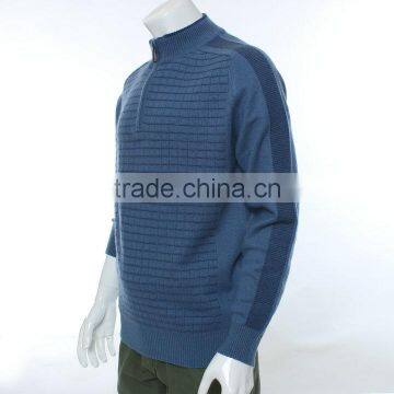 Men Pullover Sweater With 1/4 Zipper ,blue Long Sleeve Wool Sweater Pullover,merino Wool Sweater photo-4