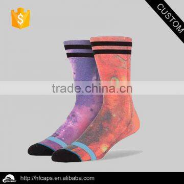 Spandex / Nylon / Cotton Material and Unisex Gender dye sublimated socks