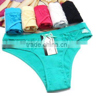 Sexy Hot Teen Girls Briefs Breathable Cotton Lady Panties Solid Colors Underwear photo-2