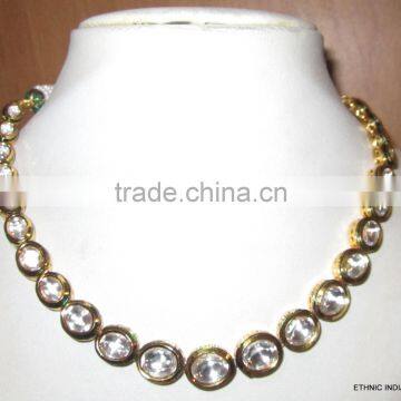 GOLD PLATED Pachi Kundan Necklace EARRING Set photo-3