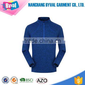 Wholesale Polyester Dri-Fit Breathable Half-Zip Men Running Shirts With Long Sleeves photo-4