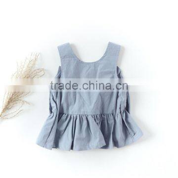 Instagram Design Sleeveless Bowtie Singlet Woven Cotton Fabric Baby Clothes