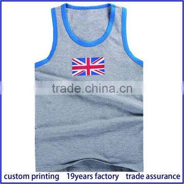 OEM Cotton/CVC/TC Wholesale Men Fitness Tank Tops in Bulk photo-3