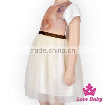 Lovely Children Frocks Designs Plain White Color Short Sleeve Teenage Short Party Tutu Dress photo-2