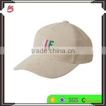 Customized Cotton Printed Branded cheap Baseball Corduroy Caps