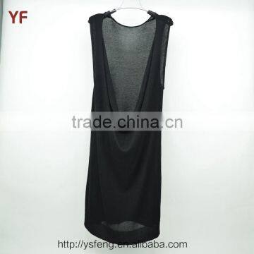 Black Halter Dress Ladies Simple Fashion Sexy Sweater Girls Party Dresses photo-2