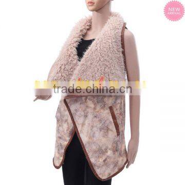 Stocked Extended Sizing Sherpa Leather Vest photo-2