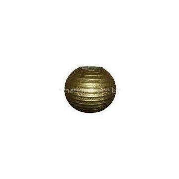 Gold / Silver Color Round ball paper lanterns , Luxury modern paper lanterns