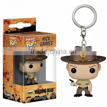 Sveda Newest Pocket POP keychain Walking Dead Rick Grimes,Mini PVC figure keychain, POP keychain cheap price