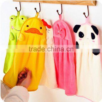 Originality Cartoon Hanging water uptake Coral fleece hand towel