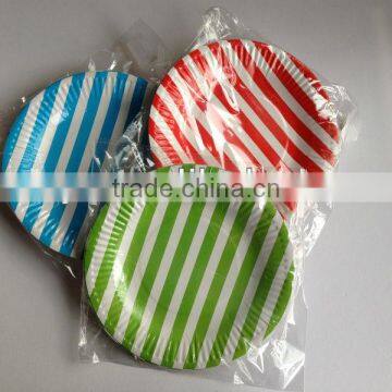 Stripe pattern tray disposable plate for cakes