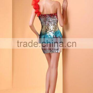 Elegant Lace Prom Dress Appliqued Beaded Top A Line Tulle Red Short Evening Dress Mini Party Dress 2017 ED46 photo-3